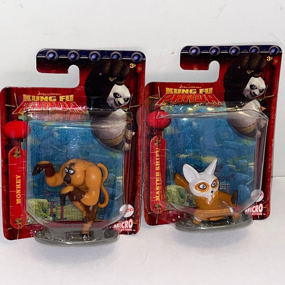 Fun Collection 2 Mattel Dreamworks 2021 Kung Fu Panda PVC Figures Shifu & Monkey